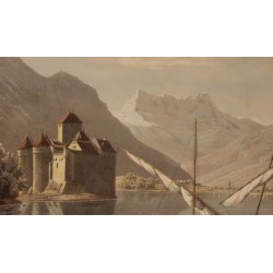 Engraving of ‘Chillon Castle’ by SUTER