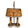 Lampe bouillotte en tôle peinte et bronze argenté
