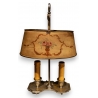 Lampe bouillotte en tôle peinte et bronze argenté