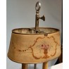 Lampe bouillotte en tôle peinte et bronze argenté