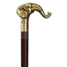 "Elephant" brass-knobbed collapsible walking stick