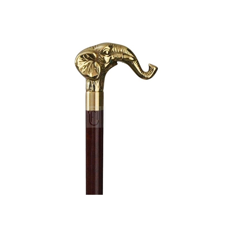 Canne démontable pommeau laiton "Eléphant"
