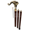 "Elephant" brass-knobbed collapsible walking stick