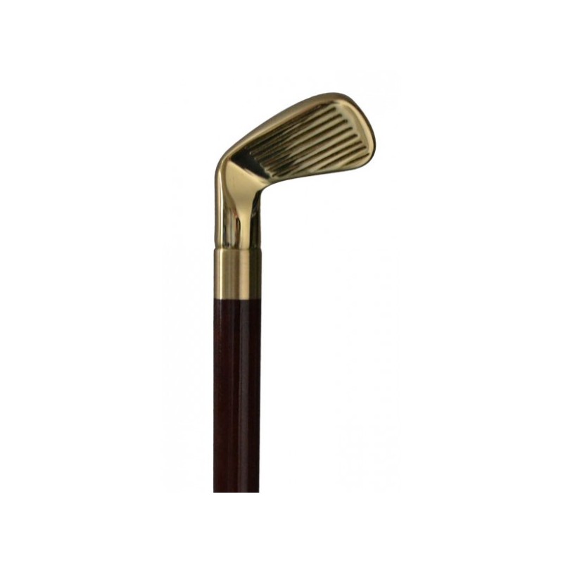 "Golf" brass-knobbed collapsible walking stick