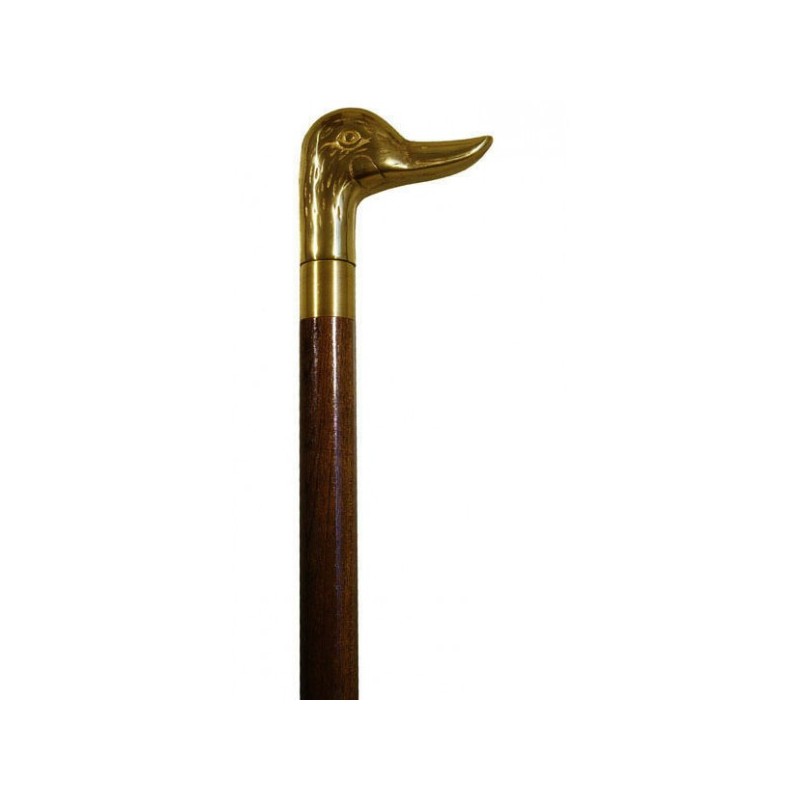 'Canard' brass-knobbed collapsible walking stick