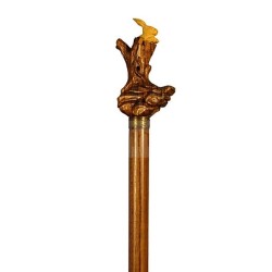 "Lapin" walking stick with a mongoy and boxwood handle