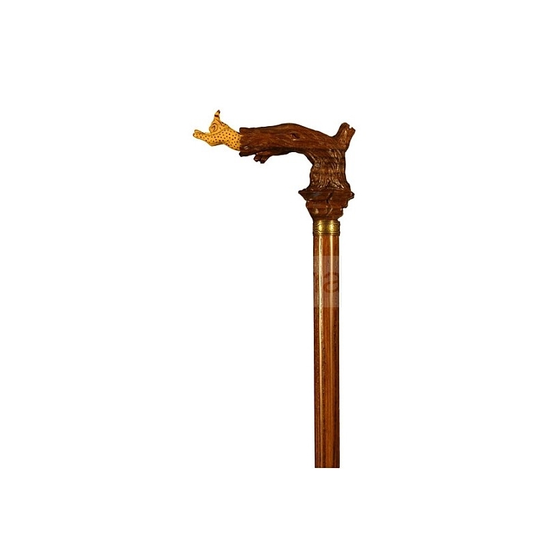 Walking stick with golden brass knob "Horse"