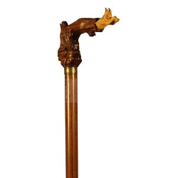 "Lynx" walking stick with a mongoy and boxwood handle