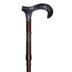 Canne pliable coloris bronze poignée en tartan