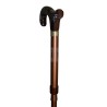 Folding walking stick in bronze with a tartan handle