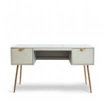 Bureau style Art-Deco blanc et or