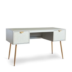 Bureau style Art-Deco blanc et or