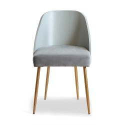 Chaise style Art-Deco blanc et or