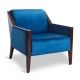 Fauteuil style Art-Deco Club velours bleu