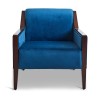 Fauteuil style Art-Deco Club velours bleu