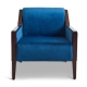 Fauteuil style Art-Deco Club velours bleu