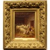Tableau \"Montons et dindon\" signé A. NOWEY