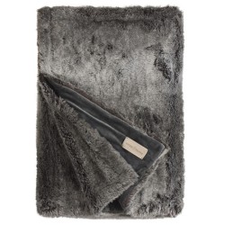Plaid en fausse fourrure \"Timberwolf\"