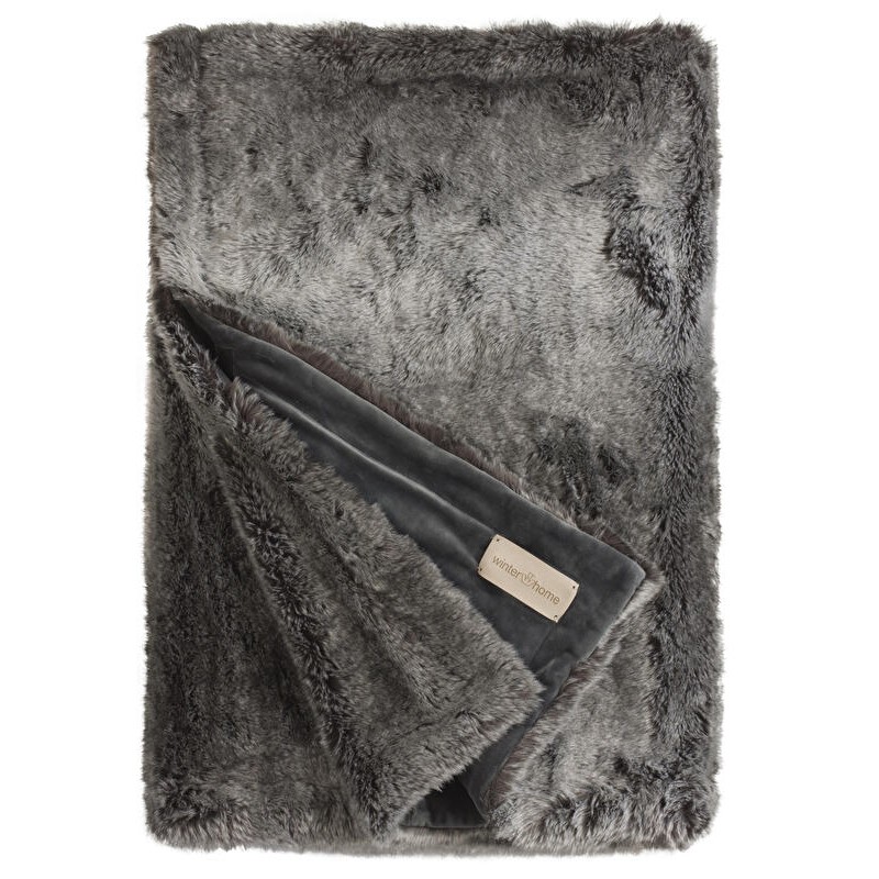 "Timberwolf" faux fur throw