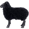 Mouton en résine avec fausse fourrure noire