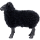 Mouton en résine avec fausse fourrure noire