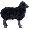 Mouton en résine avec fausse fourrure noire
