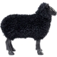 Mouton en résine avec fausse fourrure noire