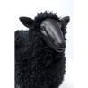 Mouton en résine avec fausse fourrure noire