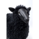 Mouton en résine avec fausse fourrure noire