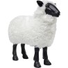 Mouton en résine avec fausse fourrure blanche