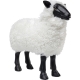 Mouton en résine avec fausse fourrure blanche