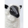 Mouton en résine avec fausse fourrure blanche
