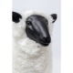 Mouton en résine avec fausse fourrure blanche