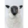 Mouton en résine avec fausse fourrure blanche