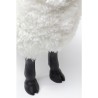 Mouton en résine avec fausse fourrure blanche