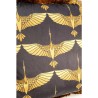 Golden Cranes cushion with fringe