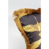 Golden Cranes cushion with fringe