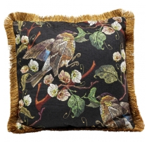 Coussin Oiseau avec frange