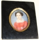 Miniature "Dame en robe rouge"