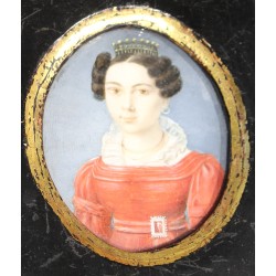 Miniature \"Dame en robe rouge\"