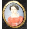 Miniature \"Dame en robe rouge\"