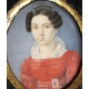 Miniature "Dame en robe rouge"