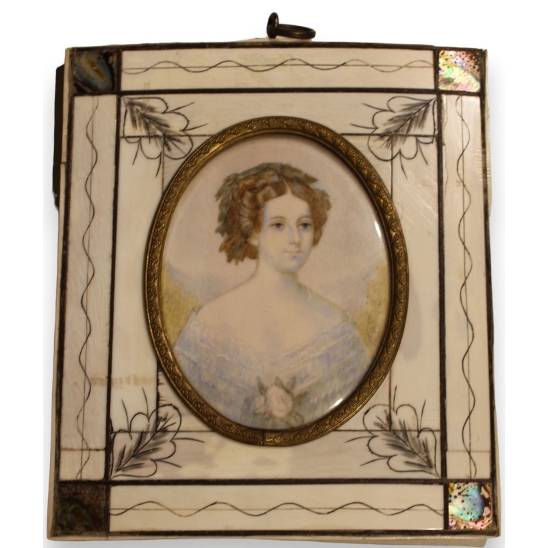 Miniature \"Jeune femme en robe blanche\"