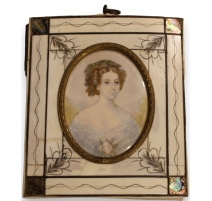 Miniature "Jeune femme en robe blanche"
