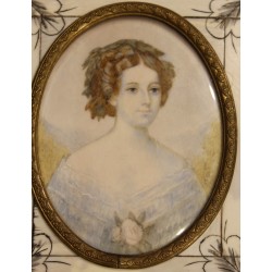 Miniature \"Jeune femme en robe blanche\"