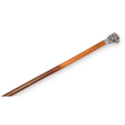 Walking stick with a silver-coloured metal dog-head knob