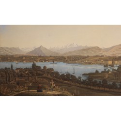 Engraving: ‘Geneva and Mont Blanc’