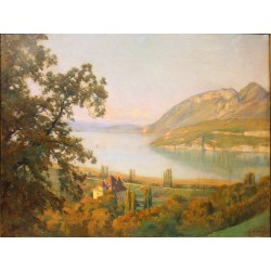 Tableau \"Lac d\'Annecy\" signé GIANOLI