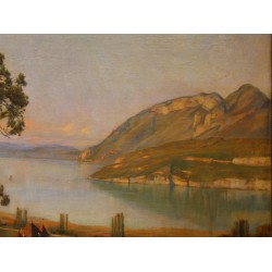 Tableau \"Lac d\'Annecy\" signé GIANOLI