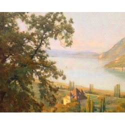 Tableau \"Lac d\'Annecy\" signé GIANOLI